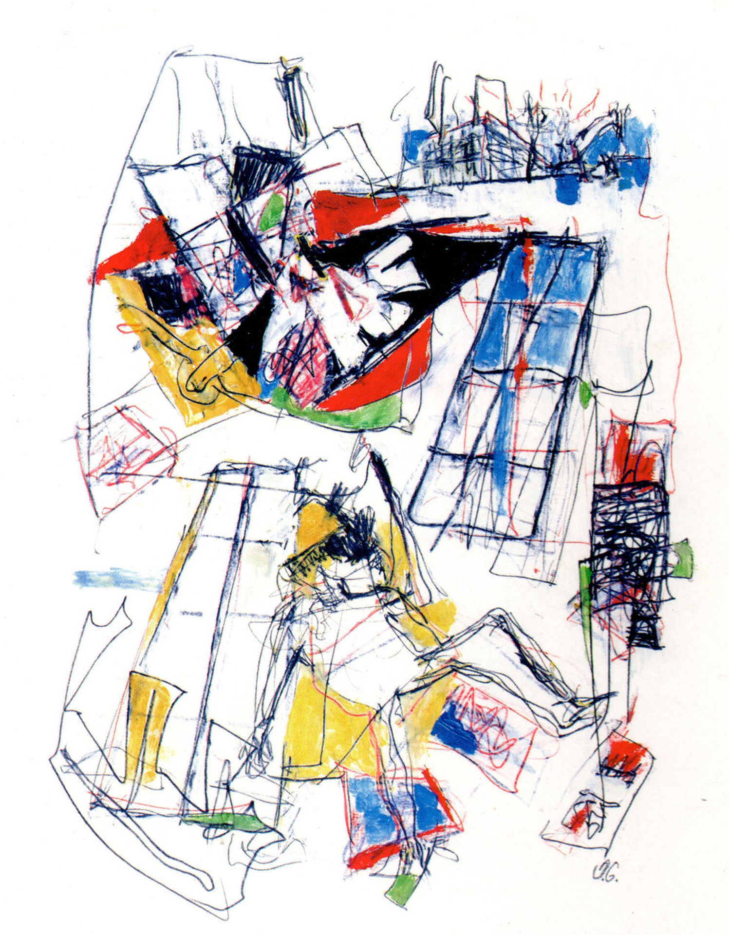 OG-DIB-1995 Omar Gatica, Ruidos de la Ciudad, Óleo sobre papel, 68 x 48 cm. 1995 OG-DIB-1995 Omar Gatica, Ruidos de la Ciudad, Óleo sobre papel, 68 x 48 cm. 1995