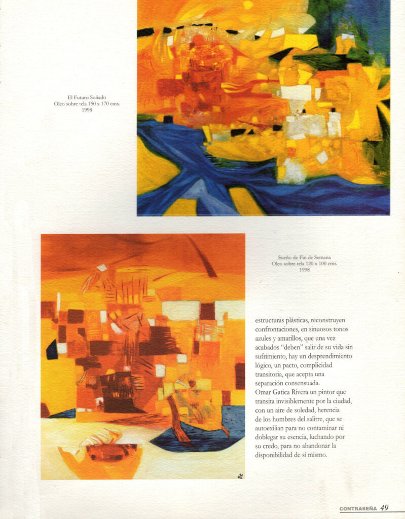 OG-PRE-2001 Omar Gatica La Vida está Presente en su Tela, Revista Contraseña