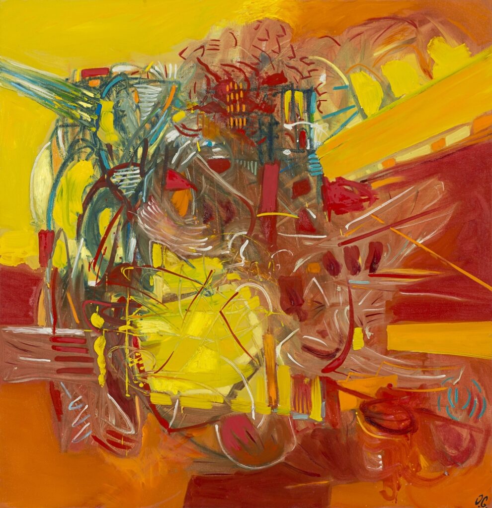 Expansión del Ser, 120 x 120 cm. Óleo de Omar Gatica, año 2014, Foto: J. Brantmayer