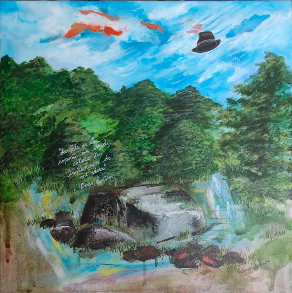 TÍTULO DE LA OBRA: “La Naturaleza guarda, el legado Artístico de su Vida” TÉCNICA: Acrílico sobre tela. DIMENSIÓN: 50 x 50 cm.- INSTAGRAM: @valeriabalmacedad.art Email: valeriabalmacedad@gmail.com NOMBRE DE LA ARTISTA: Valeria Balmaceda D.