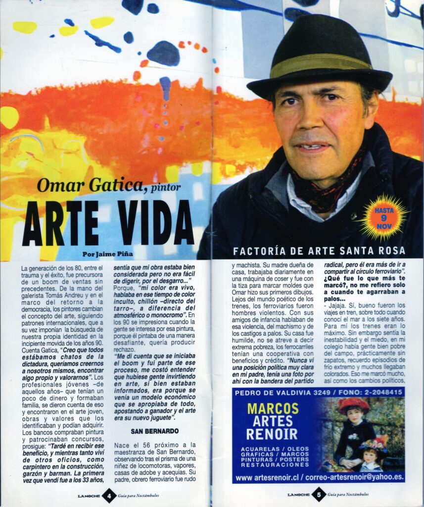Entrevista a Omar Gatica, revista La Noche, exposición PLACER 2024
