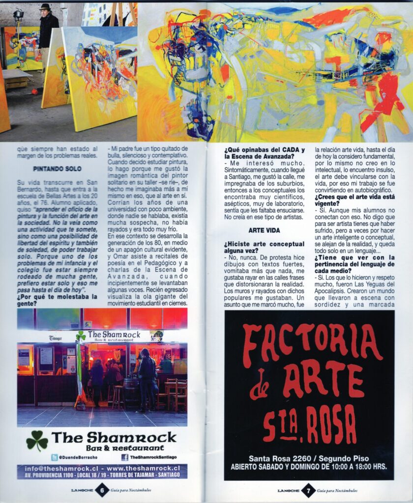 Entrevista a Omar Gatica, revista La Noche, exposición PLACER 2014