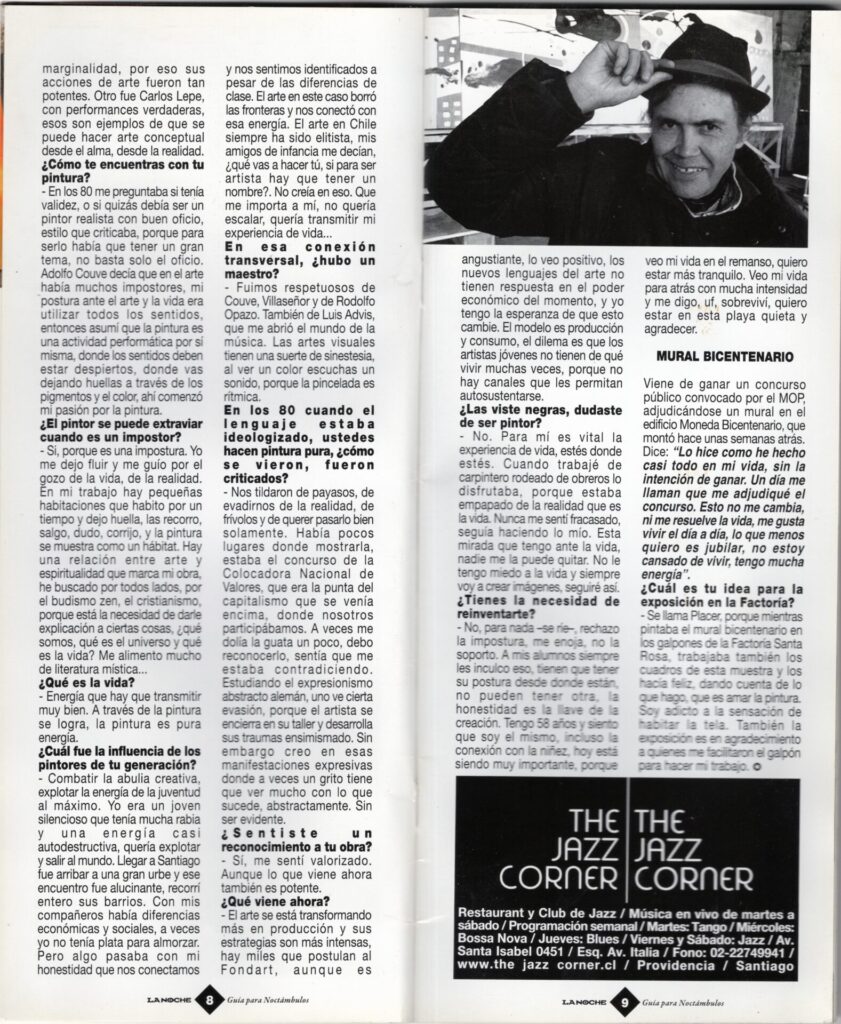 Entrevista a Omar Gatica, revista La Noche, exposición PLACER 2014