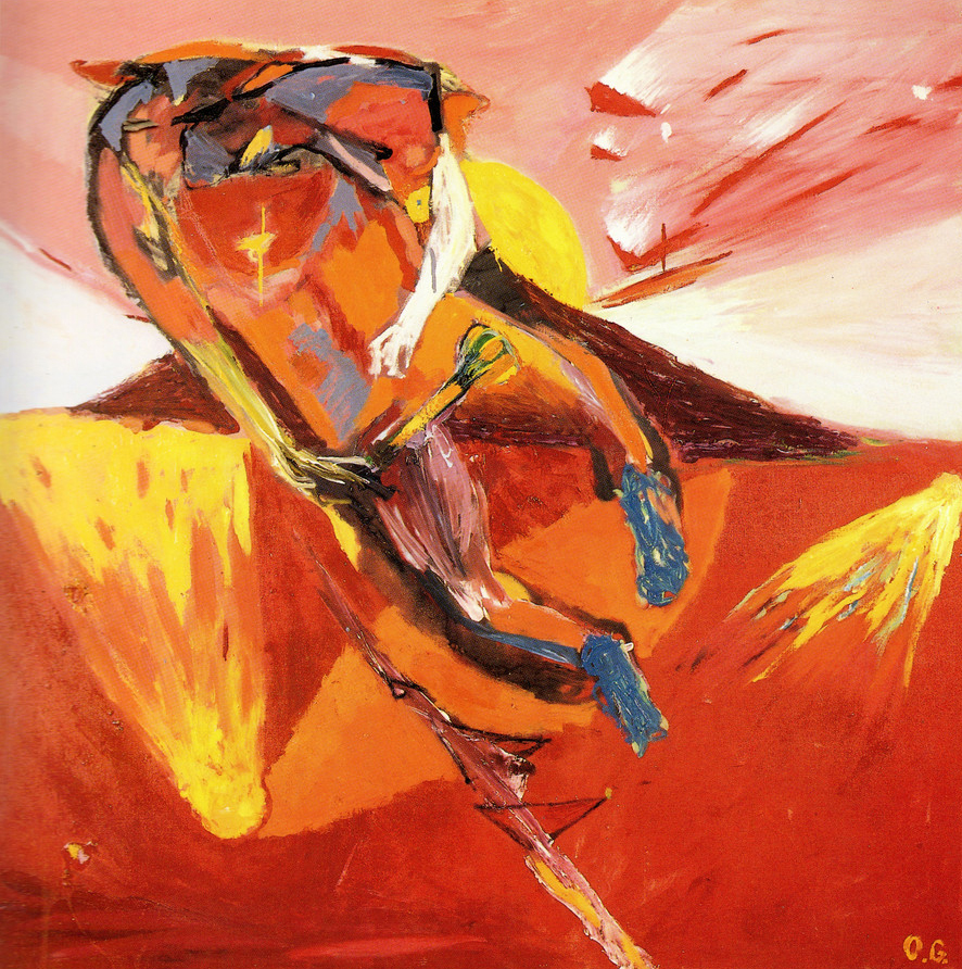 OG-OBRA-PINT-1989 – Omar Gatica – Patriarca I – Patriarch I, 1989. Óleo sobre tela, 107 x 107 cm. OG-OBRA-PINT-1989 – Omar Gatica – Patriarca I – Patriarch I, 1989. Óleo sobre tela, 107 x 107 cm.