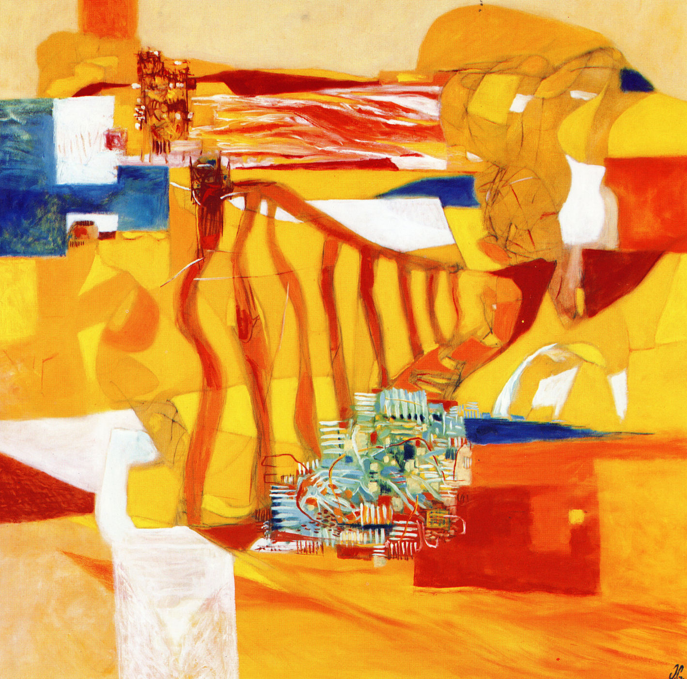 OG-OBRA-PINT-1998 – Omar Gatica – Verano en el Antejardín, 1998. Óleo sobre tela, 110 x 110 cm. OG-OBRA-PINT-1998 – Omar Gatica – Verano en el Antejardín, 1998. Óleo sobre tela, 110 x 110 cm.